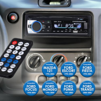 Autorádio NK Pack - 1 DIN - 4 x 40 W s montážním příslušenstvím kompatibilním s Ford/Mazda - Bluetooth 5.0, duální rychlé nabíje